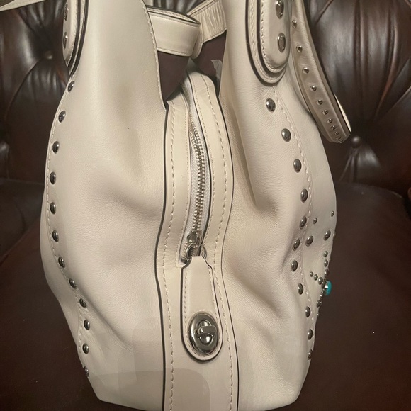 Coach Edie Shoulder Leather Bag 42 With Western Rivets. Original Price $660 - Picture 16 of 16